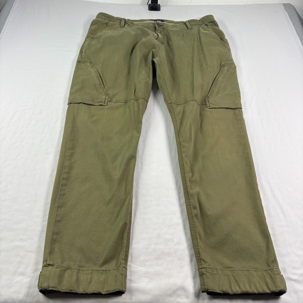 DU/ER Cargo Pants Mens 40x32 Green Live Free Adventure Stretch Tapered Casual